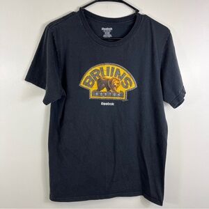 Reebok Boston Bruins NHL Hockey T-Shirt Faded Black Adult size M